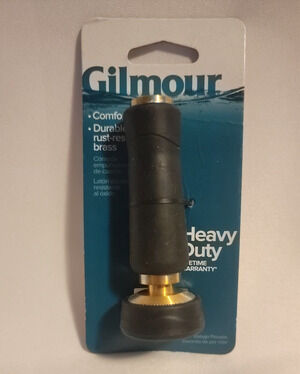 Gilmour Heavy Duty Rubber Grip Durable, Rust-Resistant Brass Hose Nossel